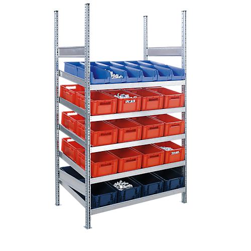Komplettregal MBR 3000, Grundfeld, 5 schräge Fachebenen, 2278 x 400 x 1004 mm
