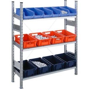 Komplettregal SBR 3000, Anbaufeld, 5 schräge Fachebene, 2278 x 400 x 995 mm Komplettregal SBR 3000, Anbaufeld, 5 schräge Fachebene, 2278 x 400 x 995 mm
