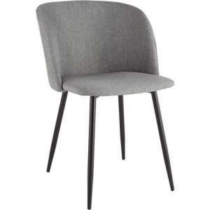 Konferenzstuhl, 2er-Set, B 570 x T 540 x H 810 mm, gepolstert, Gestell schwarz, Stoffbezug grau