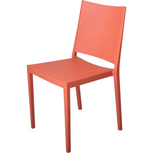 Konferenzstuhl Florence, stapelbar bis 4 Stück, UV- & wasserbeständig, Sitzhöhe 460 mm, L 560 x B 460 x H 820 mm, Polypropylen, ziegelrot, 4 Stück