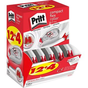 Korrekturroller Pritt Compact Flex, m. Push-&-Pull-Funktion, L 10 m x B 4,2 mm, 16er-Multipack