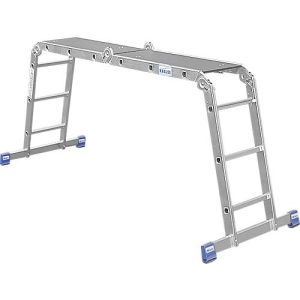 Krause Aluminium-Gelenkleiter, 4 x 3 Sprossen (300 mm tief), SpeedMatic-System, 2 Quertraversen Krause Aluminium-Gelenkleiter, 4 x 3 Sprossen (300 mm tief), SpeedMatic-System, 2 Quertraversen