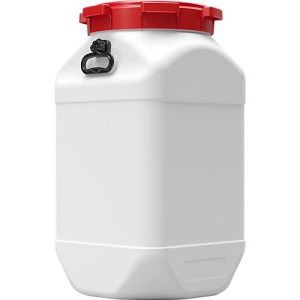 Kunststofffass CurTec, quadratisch, mit Schraubdeckel, HDPE, wasserdicht, 88 l