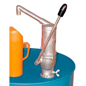 Kurbelpumpe CEMO, 0,38 l/Umdrehung, gebogener Auslauf, für 60/200 l Fässer Kurbelpumpe CEMO, 0,38 l/Umdrehung, gebogener Auslauf, für 60/200 l Fässer