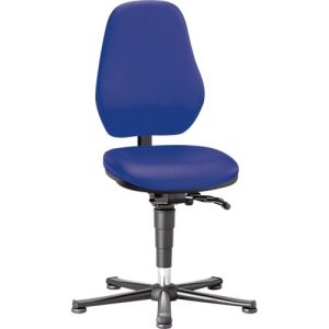 Labordrehstuhl Basic 9135, mit Gleitern, Kunstleder, Stamskin Top blau