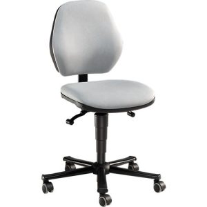 Labordrehstuhl LEANOS 9133, mit Rollen, Kunstleder, grau