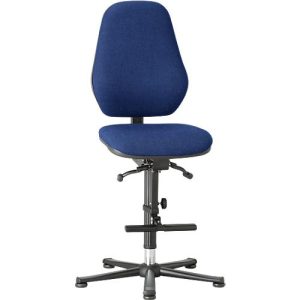 Labordrehstuhl LEANOS 9136, Stoffpolster, Duotec blau