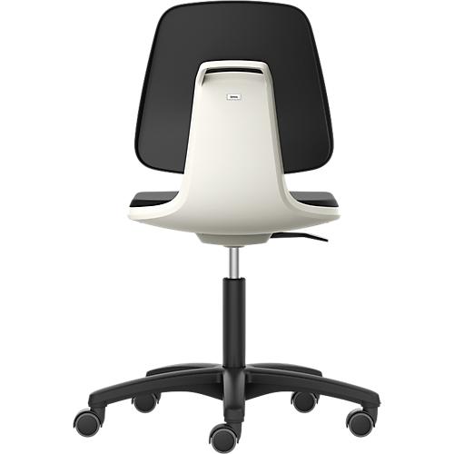 LABSIT Labordrehstuhl, o. Armlehne, mit Rollen, Rückenlehnenhöhe 420 mm, Stoff, weiß