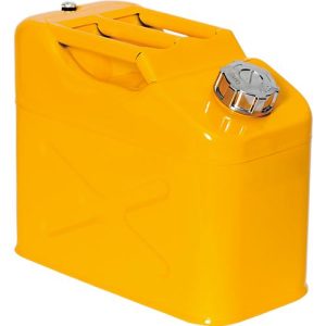 Lager- und Transportkanister, Stahlblech, gelb, 10 l, B 170 x T 340 x H 280 mm, Schraubverschluss, Belüftungsventil