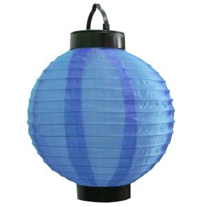 Solar Laterne LED Lampion. Ø 20cm blau