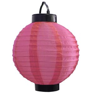 Solar Laterne LED Lampion. Ø 20cm rot