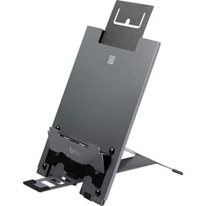 Laptop Ständer Bakker Elkhuizen Ergo-Q Hybrid Pro, für Laptops & Tablets bis 16”, ergonomisch, B 199 x T 284 x H 13,5 mm, Aluminium, dunkelgrau-matt