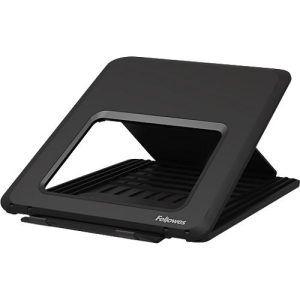 Laptop Ständer Fellowes Breyta™, für 1 Laptop bis 15′ & bis 5 kg, höhenverstellbar, zusammenklappbar, B 235 x T 268 x H 14 mm, 100 % Recycling-Kunststoff, schwarz
