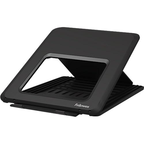 Laptop Ständer Fellowes Breyta™, für 1 Laptop bis 15' & bis 5 kg, höhenverstellbar, zusammenklappbar, B 235 x T 268 x H 14 mm, 100 % Recycling-Kunststoff, schwarz
