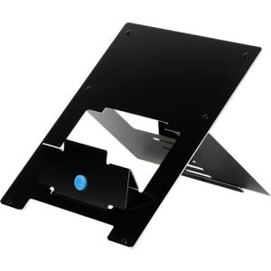 Laptop Ständer R-Go Riser Flexible, für 1 Laptop/Tablet 10-22″ & bis 5 kg, 5-stufig höhenverstellbar, mit Dokumentenhalter, HYLITE® Aluminium, schwarz