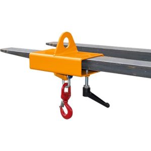 Lasthaken für Gabelstapler und Kran Bauer LH-I 2, mit Wirbel, Traglast 2000 kg, orange RAL 2000