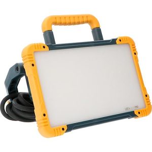 LED-Arbeitsleuchte, flackerfrei, 3200 lm, 5000 k, IP54, Diffusor, Netzsteckdose, baustellentauglich