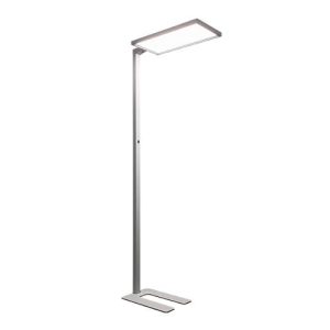 LED-Stehlampe FRISCH-Licht® STL, 80 W, 10000 lm, 4000 K, direktes/indirektes Licht, Touchdimmer & Memoryfunktion, IP20, silber
