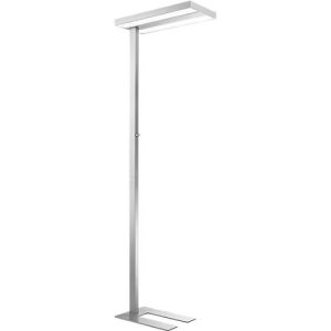 LED-Stehleuchte, stufenlos dimmbar, direkt & indirekt leuchtend, H 1950 mm, 2 x 40 W, alusilber