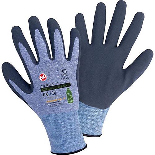LEIPOLD+DÖHLE Feinstrickhandschuh Goes Green, Gr. 10, EN ISO 21420, EN 388, RPET/Polyester, Latex-Beschichtung blau/dunkelblau