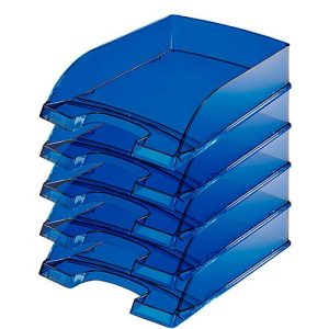 LEITZ® Ablagekorb Standard 5226, Kunststoff, 5 Stück, transparent blau