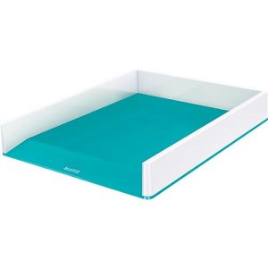 LEITZ® Ablagekorb WOW Duo Color, DIN A4, weiß/eisblau LEITZ® Ablagekorb WOW Duo Color, DIN A4, weiß/eisblau