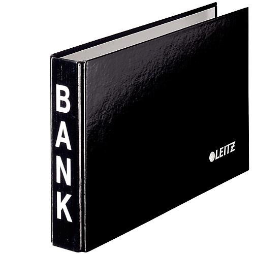 LEITZ® Bank-Ordner, A6 quer, Material: Karton PP-kaschiert, schwarz