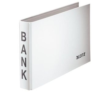 LEITZ® Bank-Ordner, A6 quer, Material: Karton PP-kaschiert, weiß LEITZ® Bank-Ordner, A6 quer, Material: Karton PP-kaschiert, weiß