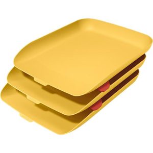 Leitz® Briefkorb Cosy, 3er Set, für A4-Dokumente, stapelbar, gelb