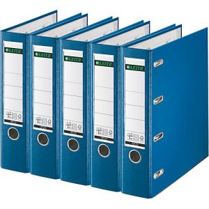 LEITZ® Doppelordner 1012, 2 x A5, Rückenbreite 75 mm, Präzisions-Hebelmechanik, Sichttasche für Rückenschild, Griffloch, Polypropylen, blau, 5 Stück LEITZ® Doppelordner 1012, 2 x A5, Rückenbreite 75 mm, Präzisions-Hebelmechanik, Sichttasche für Rückenschild, Griffloch, Polypropylen, blau, 5 Stück