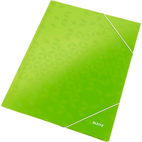 LEITZ® Eckspannmappe WOW, DIN A4, 3 Schutzklappen, grün