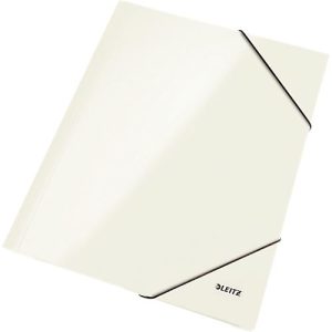 LEITZ® Eckspannmappe WOW, DIN A4, 3 Schutzklappen, perlweiss