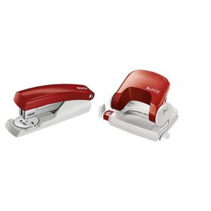 LEITZ® Locher-Tacker-Set, Bürolocher 5038 + Heftgerät 5501, rot