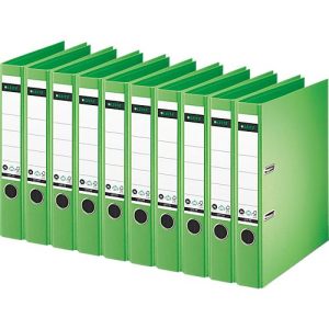 LEITZ® Ordner 1007/1008, DIN A4, Rückenbreite 52 mm, 10 Stück, grün