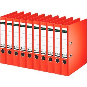 LEITZ® Ordner 1007/1008, DIN A4, Rückenbreite 52 mm, 10 Stück, hellrot