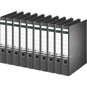 LEITZ® Ordner 1007/1008, DIN A4, Rückenbreite 52 mm, 10 Stück, schwarz