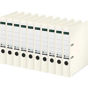 LEITZ® Ordner 1007/1008, DIN A4, Rückenbreite 52 mm, 10 Stück, weiß