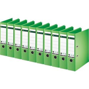 LEITZ® Ordner 1007/1008, DIN A4, Rückenbreite 80 mm, 10 Stück, grün
