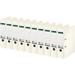 LEITZ® Ordner 1007/1008, DIN A4, Rückenbreite 80 mm, 10 Stück, weiß
