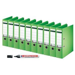 LEITZ® Ordner 1007, DIN A4, 80 mm, 10 Stück, grün + GRATIS edding Permanentmarker 3000 LEITZ® Ordner 1007, DIN A4, 80 mm, 10 Stück, grün + GRATIS edding Permanentmarker 3000