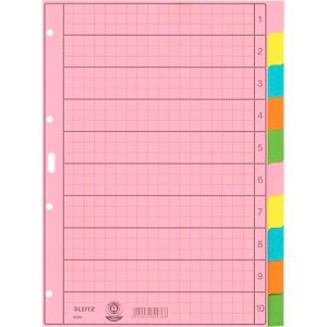 Leitz Papierregister Blanko 4340, DIN A4, 5-farbig, bedruckbares Recyclingpapier