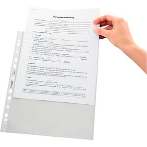 LEITZ Prospekthülle 4770, DIN A4, oben offen, 100 Stück, glasklar, transparent
