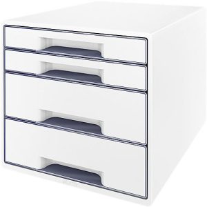 LEITZ® Schubladenbox WOW CUBE 5213, 4 Schübe, DIN A4, Polystyrol, weiß