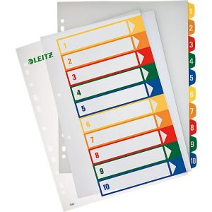 LEITZ® Überbreite Kunststoffregister, Zahlen-Register, Zahlen 1-10, Nr. 1293