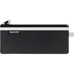 Leitz WOW Traveller Zip-Beutel, durchsichtiges Netzfach & blickdichtes Fach, Größe M, schwarz