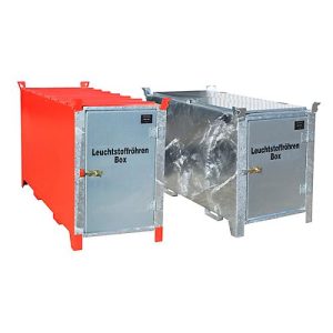 Leuchtstoffröhrenbox BAUER SL 150, Stahlblech, unterfahrbar, abschließbar, Tür verzinkt, B 1700 x T 770 x H 1125 mm, rot Leuchtstoffröhrenbox BAUER SL 150, Stahlblech, unterfahrbar, abschließbar, Tür verzinkt, B 1700 x T 770 x H 1125 mm, rot