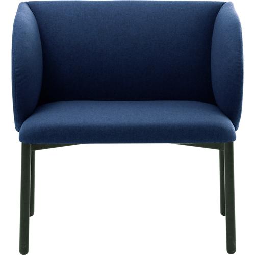Leyform LIV Empfangssessel, Stahlrohrgestell, Stoffbezug, B 730 x T 620 x H 740 mm, dunkelblau melange