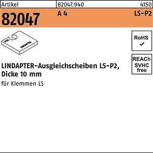LINDAPTER Ausgleichsscheibe R 82047 LS-P2, A4 Edelstahl, Ø 10 mm, Dicke 10 mm, 1 Stück