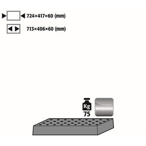 Lochblecheinsatz Standard für asecos Sicherheitsschränke der UB90 Serie, Edelstahl 1.4016, B 724 x T 417 x H 70 mm, bis 75 kg Lochblecheinsatz Standard für asecos Sicherheitsschränke der UB90 Serie, Edelstahl 1.4016, B 724 x T 417 x H 70 mm, bis 75 kg