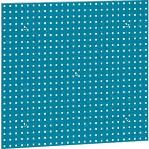 Lochplatte WFI, Wandmontage, Lochgröße 9 x 9 mm & Lochabstand 38 mm, L 988 x H 910 mm, Stahlblech, azurblau RAL 5009